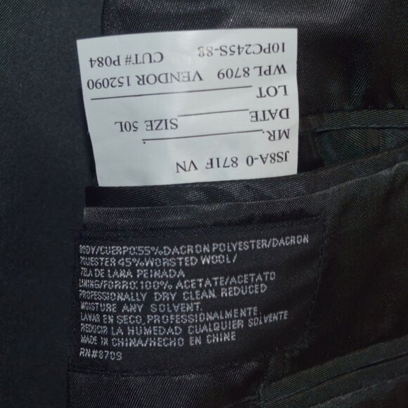 New w Tags! STAFFORD Hopsack Men's 50 LONG Classic Charcoal Blazer - Picture 4 of 7